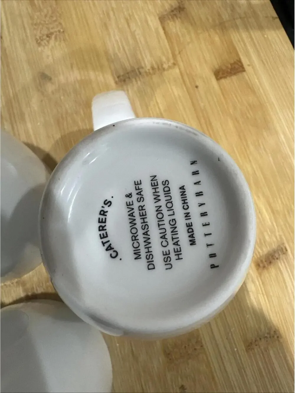 Pottery Barn Caterer’s 4” White Mugs Set Of 3 Cups PB *